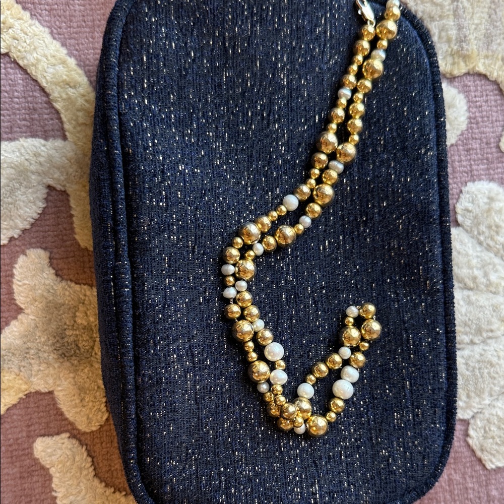 & Other Stories Gold and White Beaded Necklace